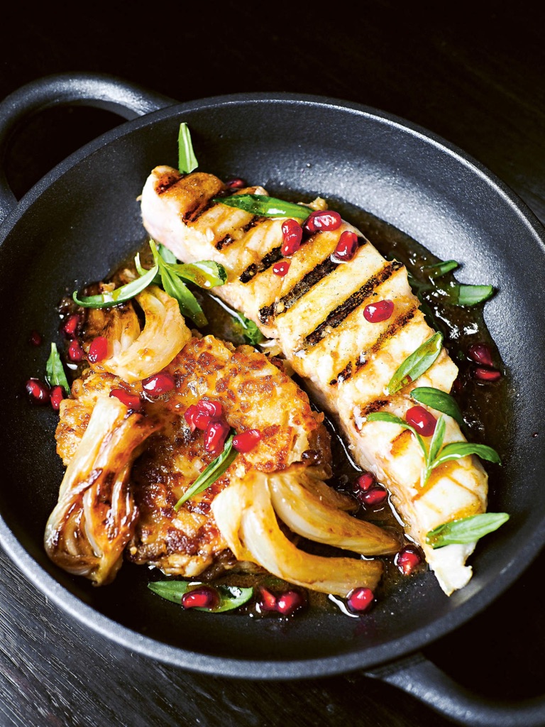 Grillet kveite med aromatisk smørsaus