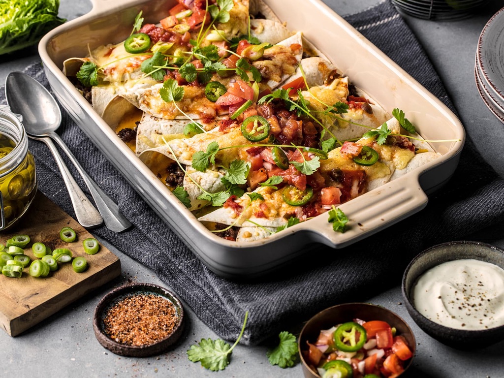 Enchiladas med kjøttdeig